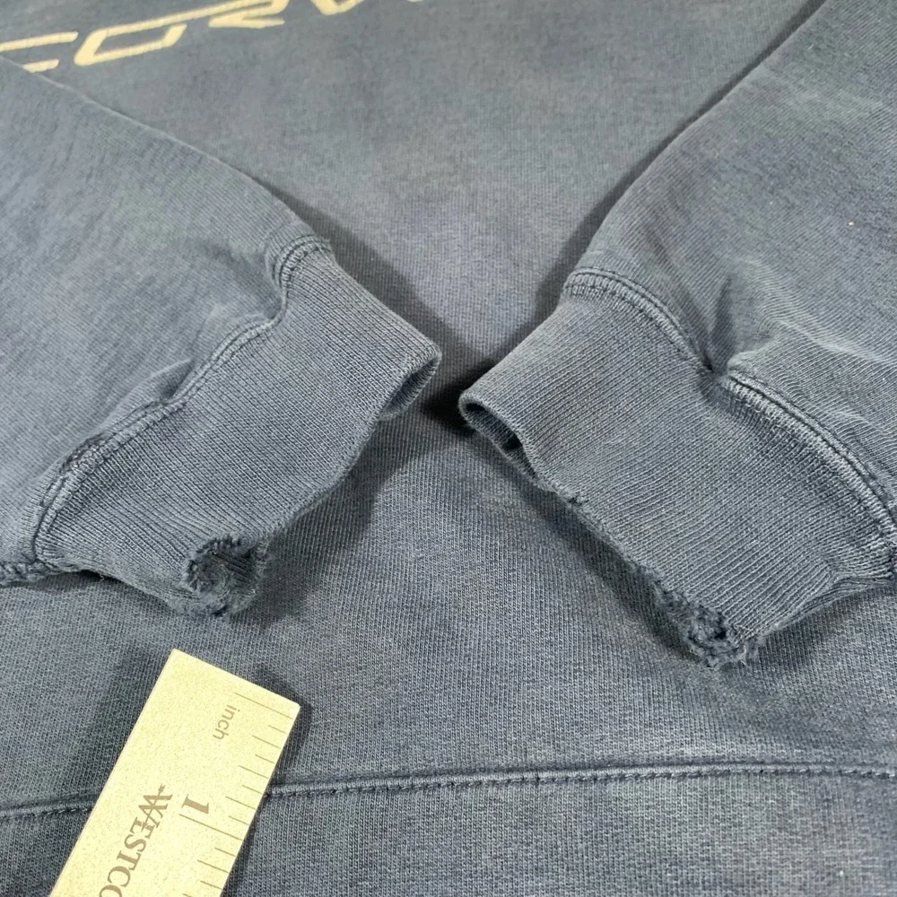 Vintage Corvette Racing Hoodie Mens Large Blue Faded Distressed‎ Y2K Sports Cars